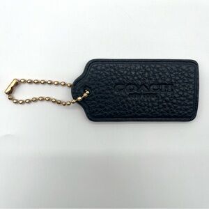 COACH Black Pebbled Leather Hang Tag